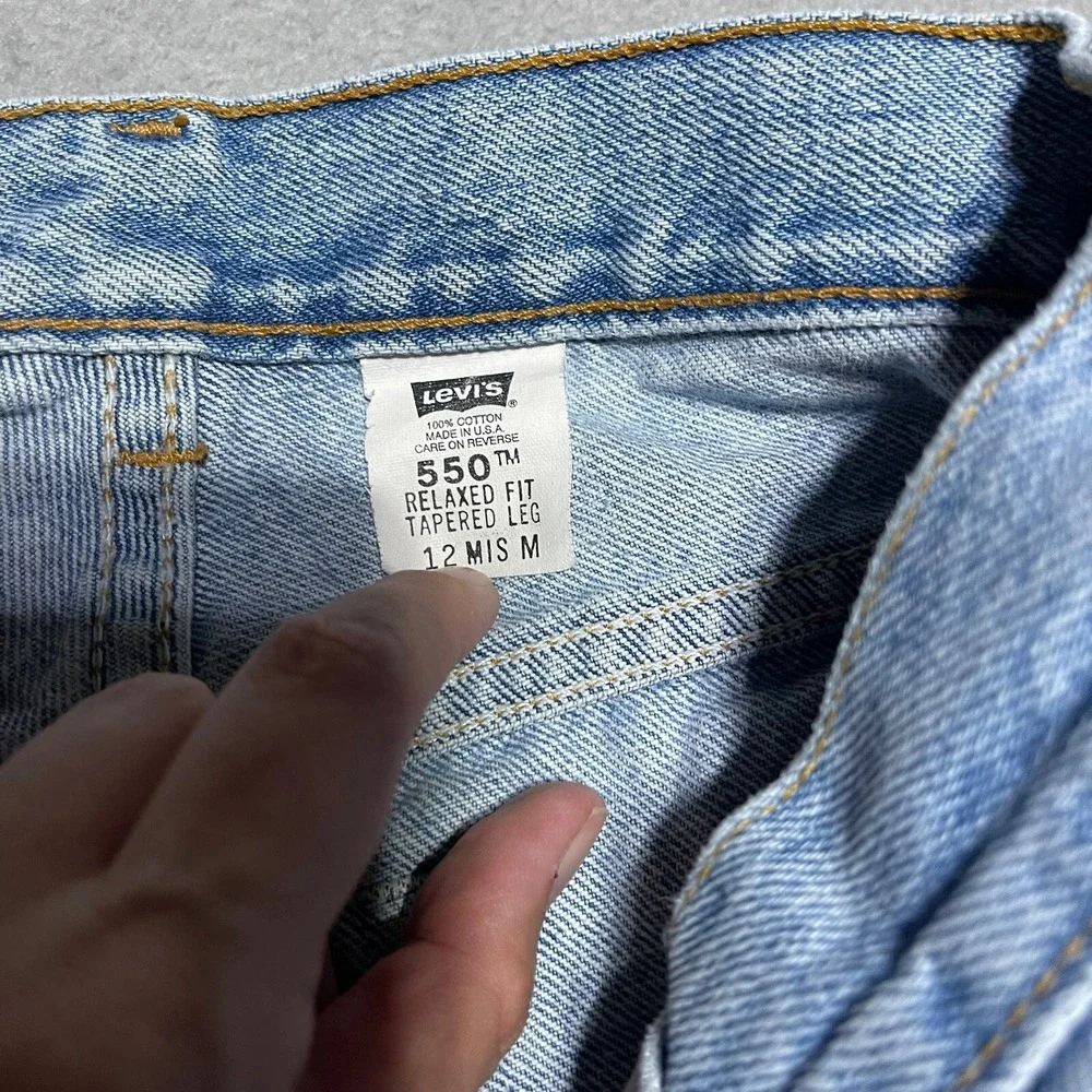 Vintage Levis 550 Jeans Womens Size 12 Mis M Blue Denim Relaxed Tapered Made USA - Picture 7 of 9